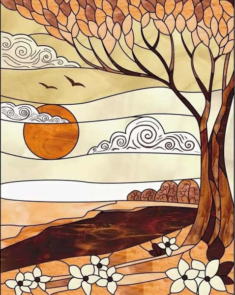 Декоративная композиция пейзаж