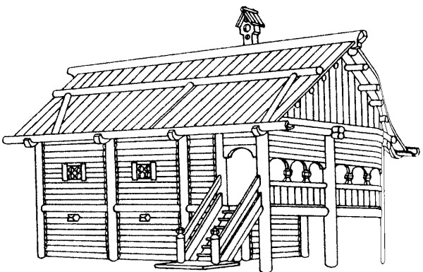 Древнерусская изба снаружи