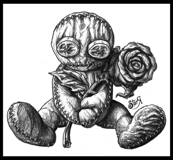 Кукла вуду нарисовать