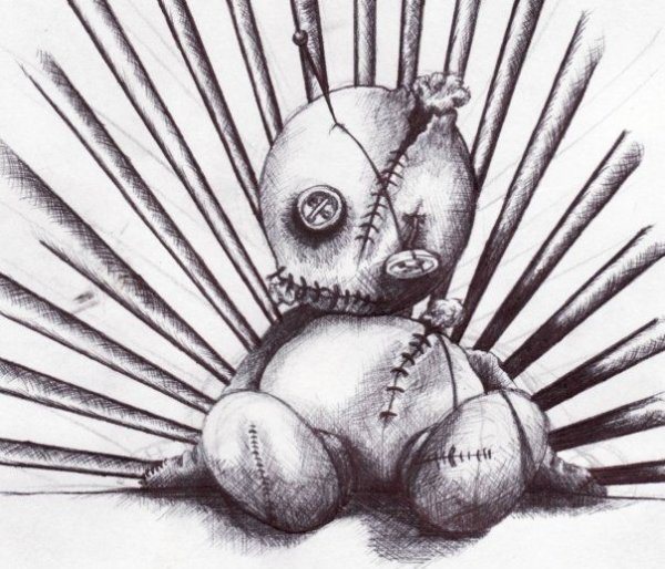 Кукла вуду для срисовки