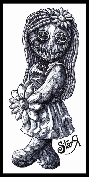 Кукла вуду раскраска