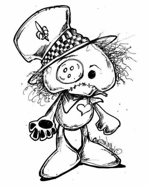 Кукла вуду нарисовать