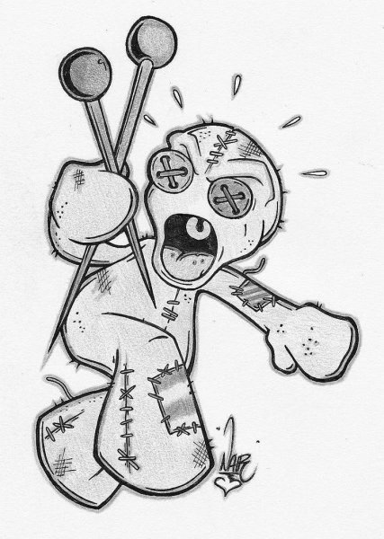 Кукла вуду нарисовать