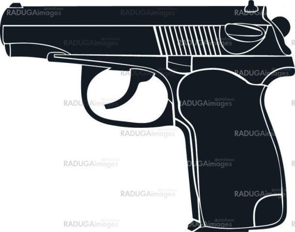 Нарисовать пистолет карандашом