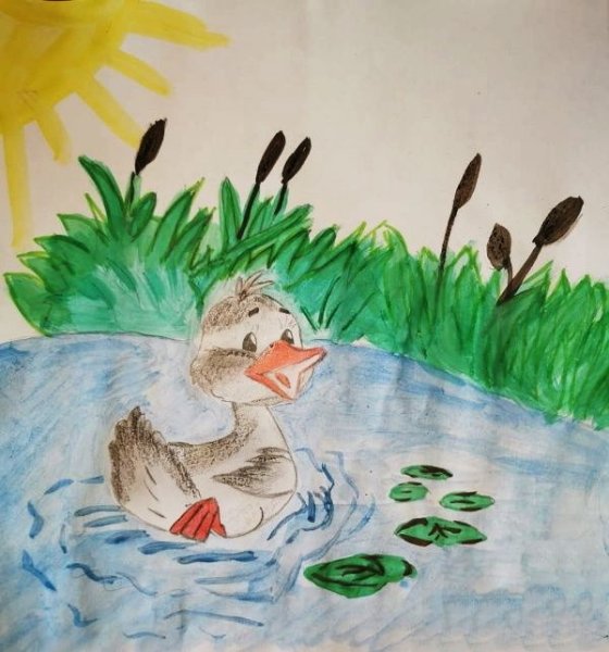 Иллюстрация к сказке Гадкий утенок раскраска