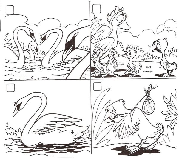 Андерсен Гадкий утенок раскраска