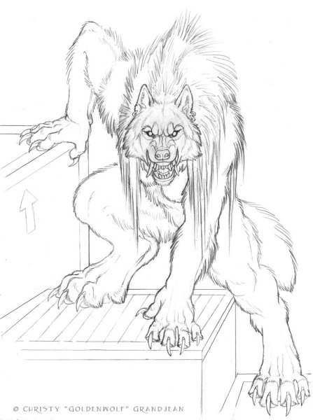 Оборотень рисунок карандашом