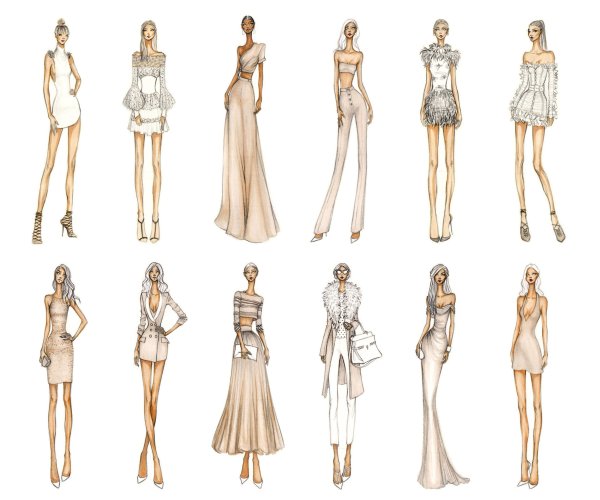 Дизайнерские эскизы одежды
