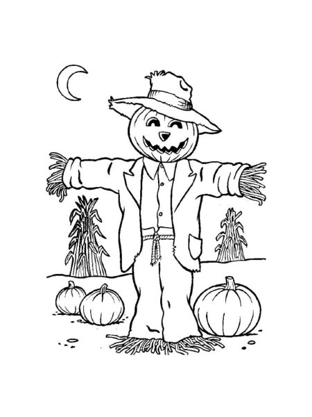 Пугало раскраска