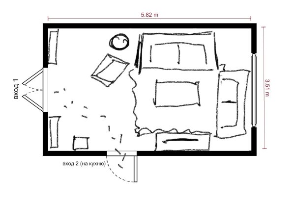 Чертеж комнаты вид сверху