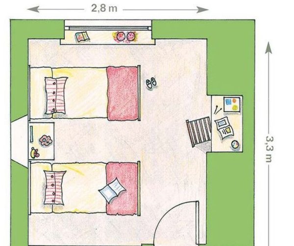 Планировка детской чертеж