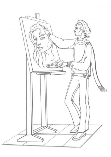 Профессия художник раскраска