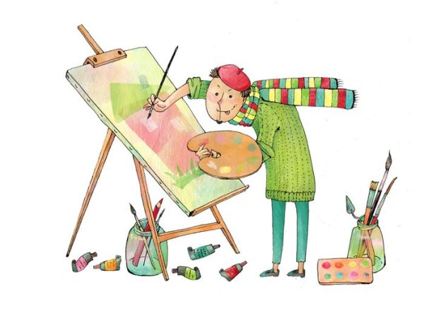 Рисование за мольбертом