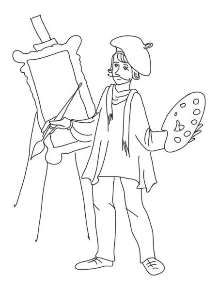 Раскраска художник