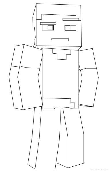 Разукрашка майнкрафт Стив