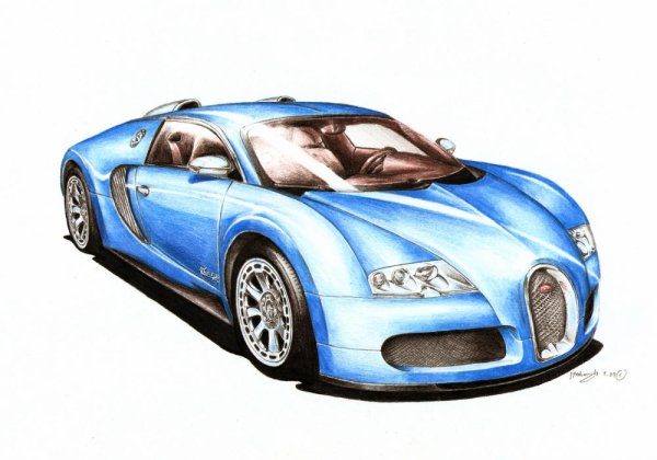 Нарисовать Бугатти Вейрон