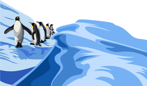 Пингвины на льдине Минимализм