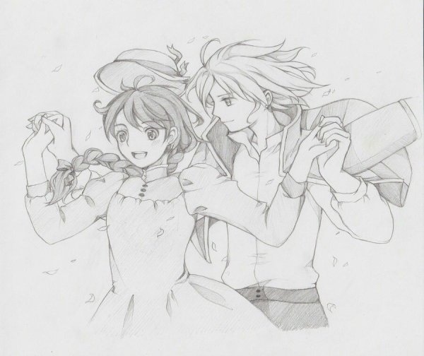 Ходячий замок Хаула рисунок