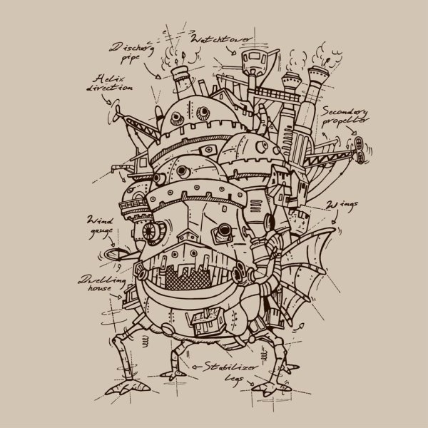Хаяо Миядзаки тату эскизы Ходячий замок