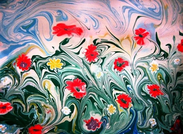 Рисование на воде эбру