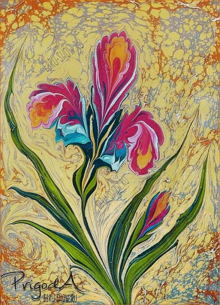 Рисование на воде эбру