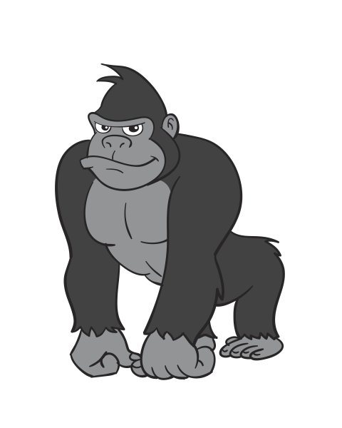 Горилла раскраска для детей
