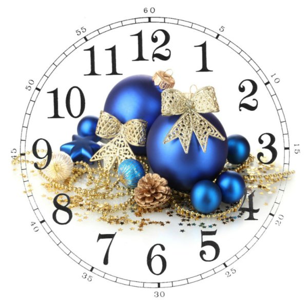Новогодние часы для раскрашивания
