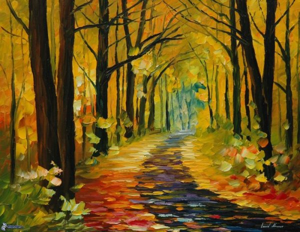 Леонид Афремов картины аллея