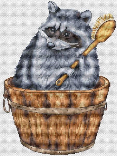 Вышивка Панна енот полоскун