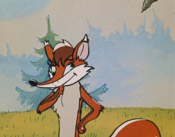 Хитрая лиса из мультика