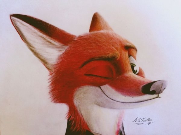 Лиса рисунок
