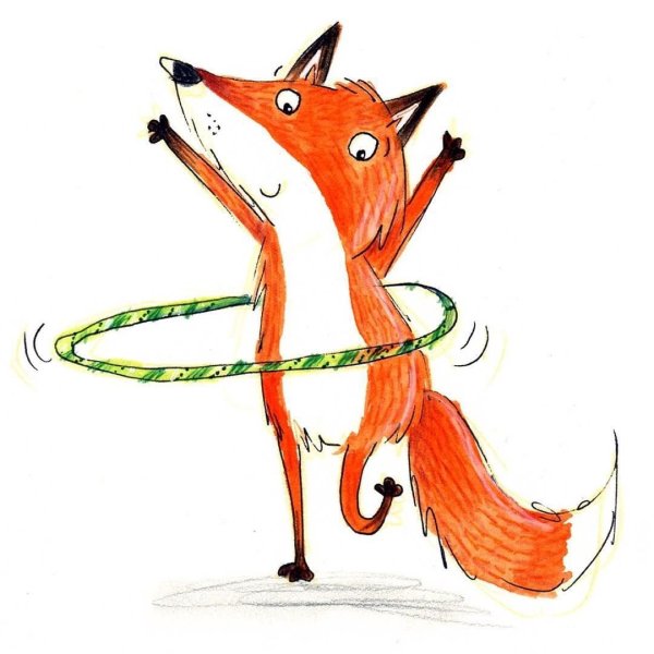 Лиса в платье рисунок