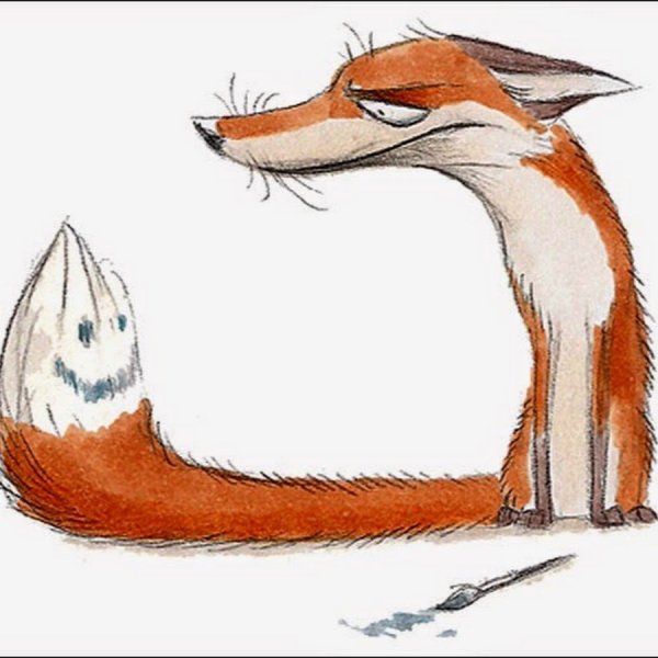 Лиса рисунок смешной