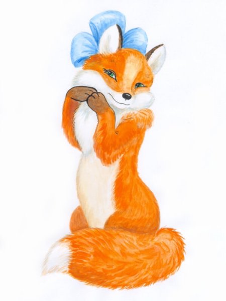 Лиса рисунок для детей