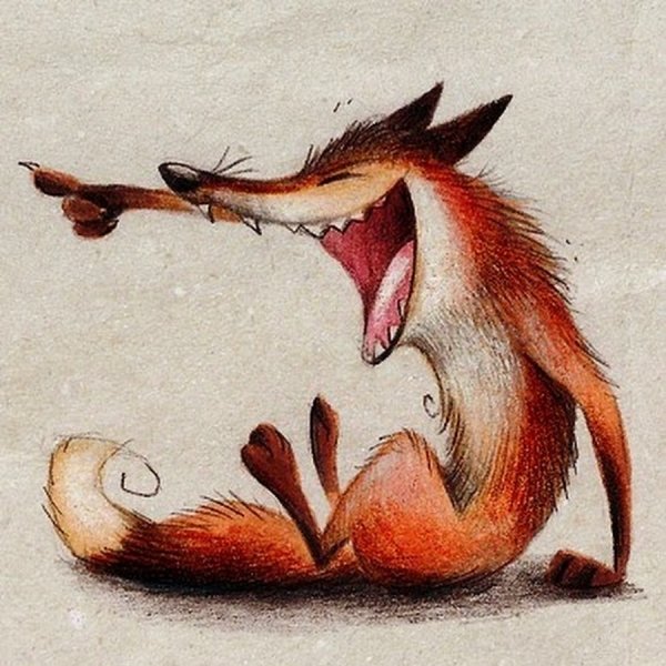 Лиса смеется