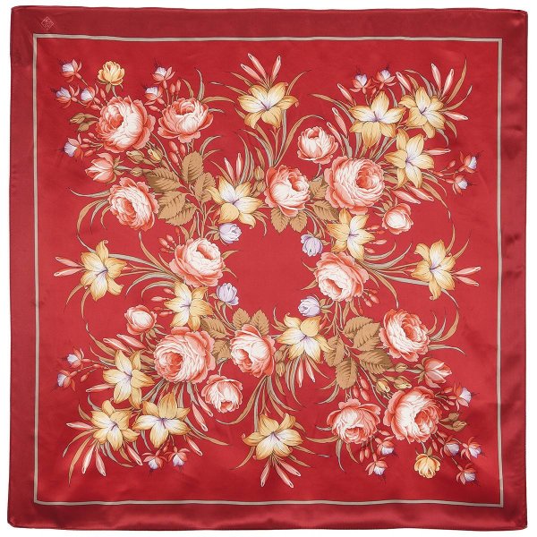Платок павловопосадский Посадский красный
