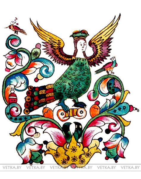 Птица Гамаюн гравюра