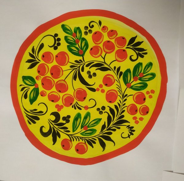 Золотая Хохлома тарелка