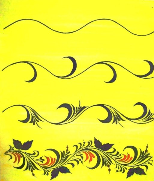 Элемент хохломской росписи завиток