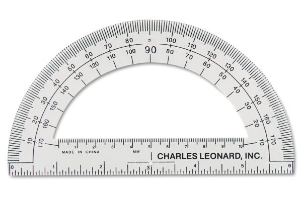 Трафарет транспортира с градусами