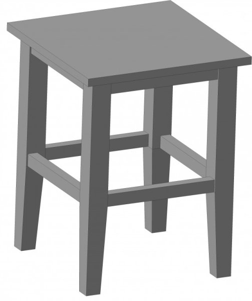 Табурет на белом фоне