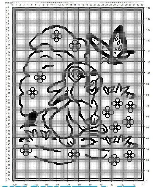 Плед филейное вязание крючком схемы для детей