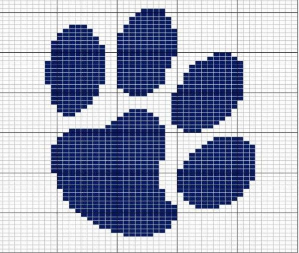 Жаккардовый узор кошачьи лапки