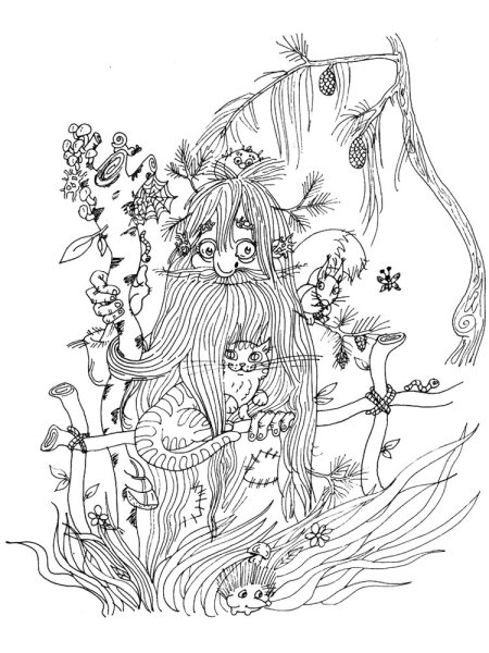 Леший раскраска для детей