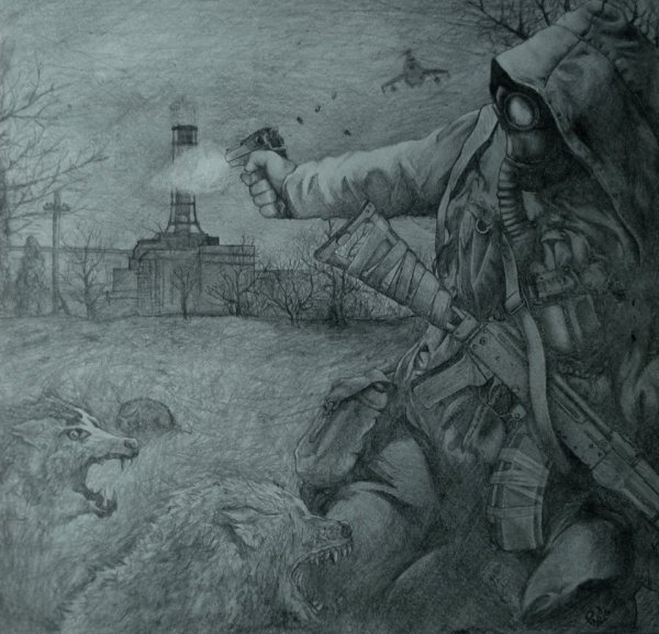 Сталкер рисунки карандашом
