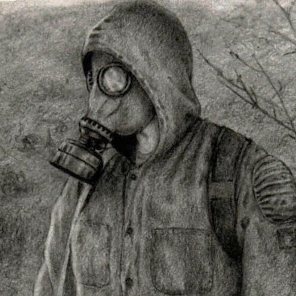 Сталкер в противогазе ГП 5 арт