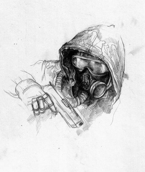 Сталкер рисунки карандашом