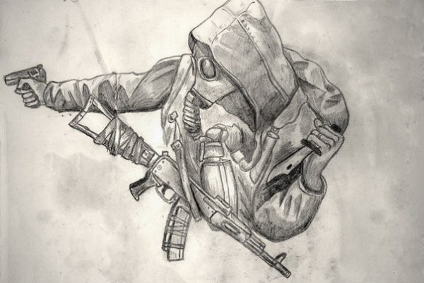 Сталкер рисунки карандашом