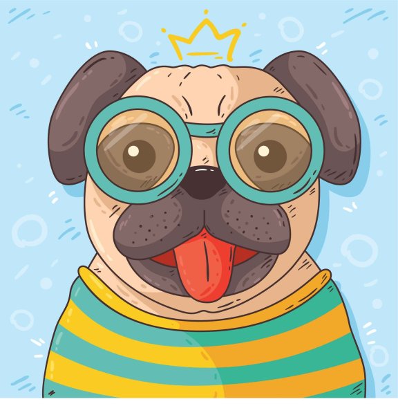 Мультяшные мопсы