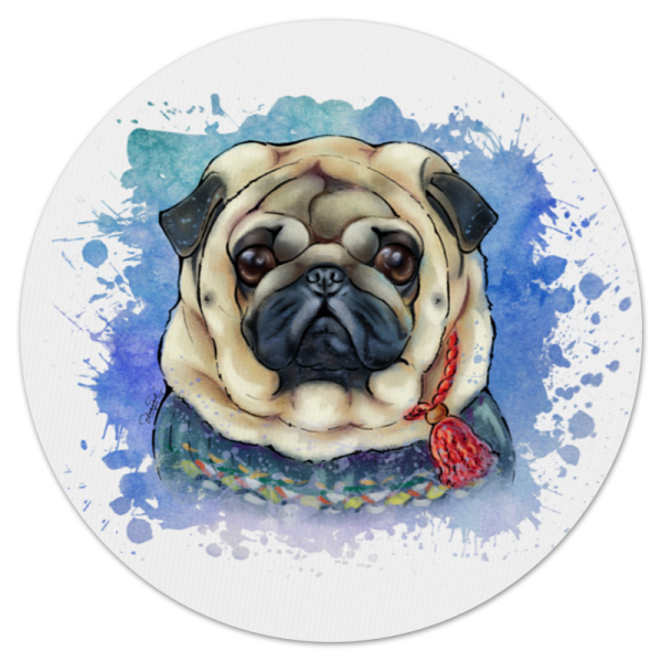 Милые мультяшные мопсы